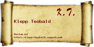 Klepp Teobald névjegykártya